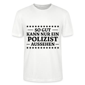 Polizist Spruch Polizei Lustiges Polizist Geschenk - Stanley/Stella Unisex Bio-T-Shirt CRAFTER - Weiß - Vorne - Alina (178cm) & Michal (187cm)