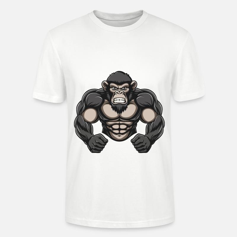 Musculation Muscles de Singe - T-shirt bio CRAFTER Stanley Stella Unisexe - blanc