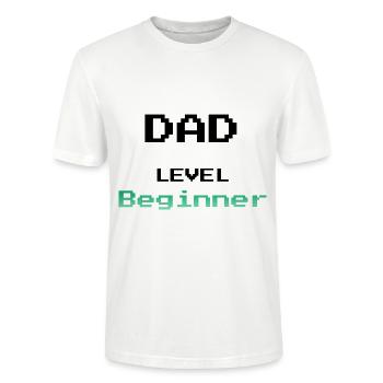 Niveau Papa Débutant - Père Débutant - T-shirt bio CRAFTER Stanley Stella Unisexe - blanc - Devant - Alina (178cm) & Michal (187cm)