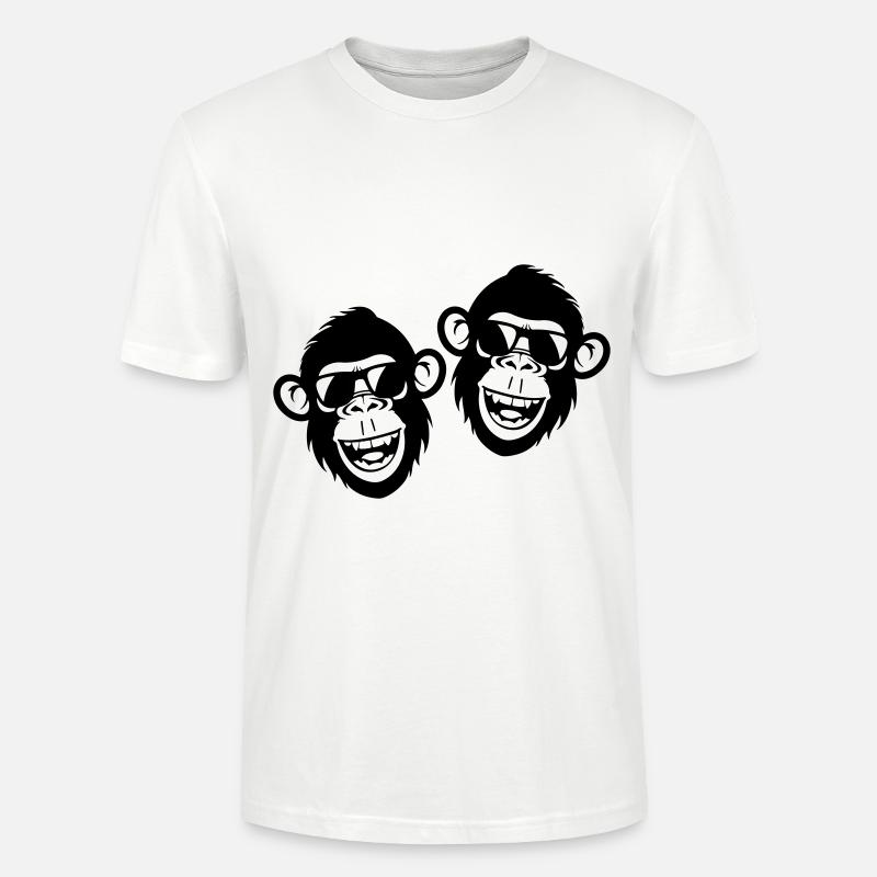 Singe Drôle Cool - T-shirt bio CRAFTER Stanley Stella Unisexe - blanc