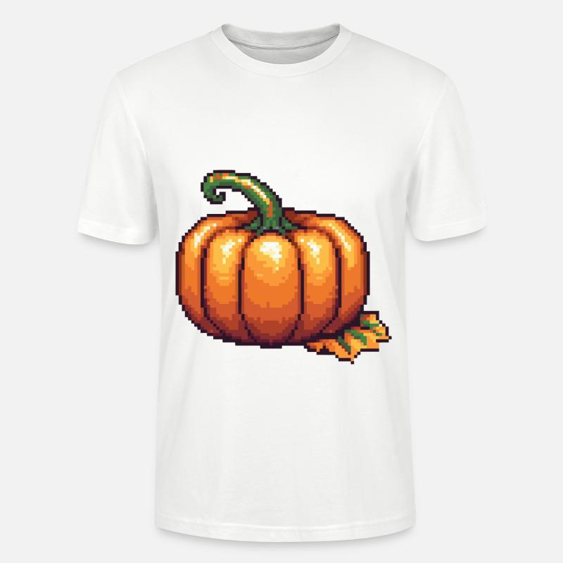 Kürbis Pixel Symbol - Stanley/Stella Unisex Bio-T-Shirt CRAFTER - Weiß