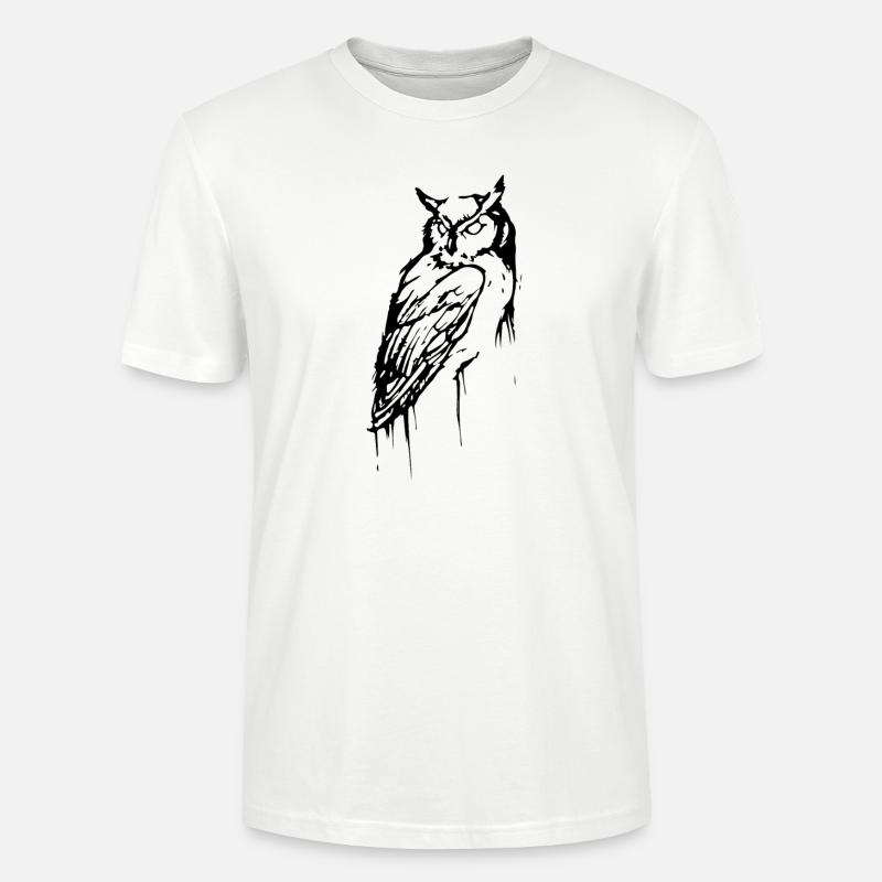 Eule - Düster - Unheimlich - Stanley/Stella Unisex Bio-T-Shirt CRAFTER - Weiß