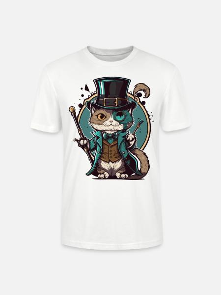 Sophisticated Cat - Stanley/Stella CRAFTER Unisex Organic T-Shirt - white