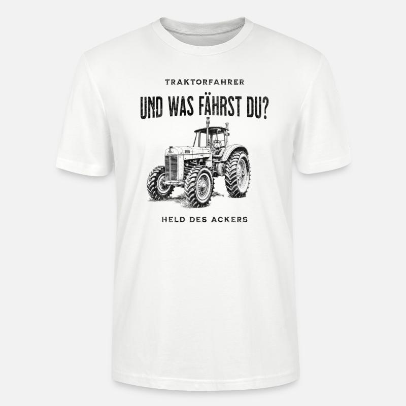 Traktorfahrer - Stanley/Stella Unisex Bio-T-Shirt CRAFTER - Weiß