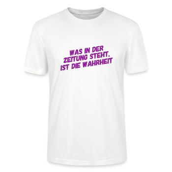 der Zeitung kann man vertrauen - Stanley/Stella Unisex Bio-T-Shirt CRAFTER - Weiß - Vorne - Alina (178cm) & Michal (187cm)