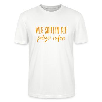wir brauchen die Cops - Stanley/Stella Unisex Bio-T-Shirt CRAFTER - Weiß - Vorne - Alina (178cm) & Michal (187cm)