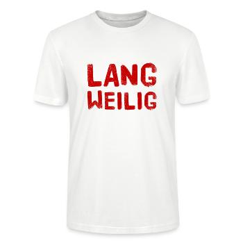 mir ist langweilig - Stanley/Stella Unisex Bio-T-Shirt CRAFTER - Weiß - Vorne - Alina (178cm) & Michal (187cm)