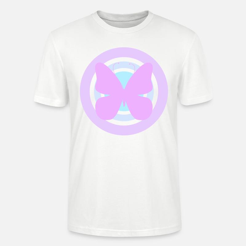 Papillon céleste violet - T-shirt bio CRAFTER Stanley Stella Unisexe - blanc