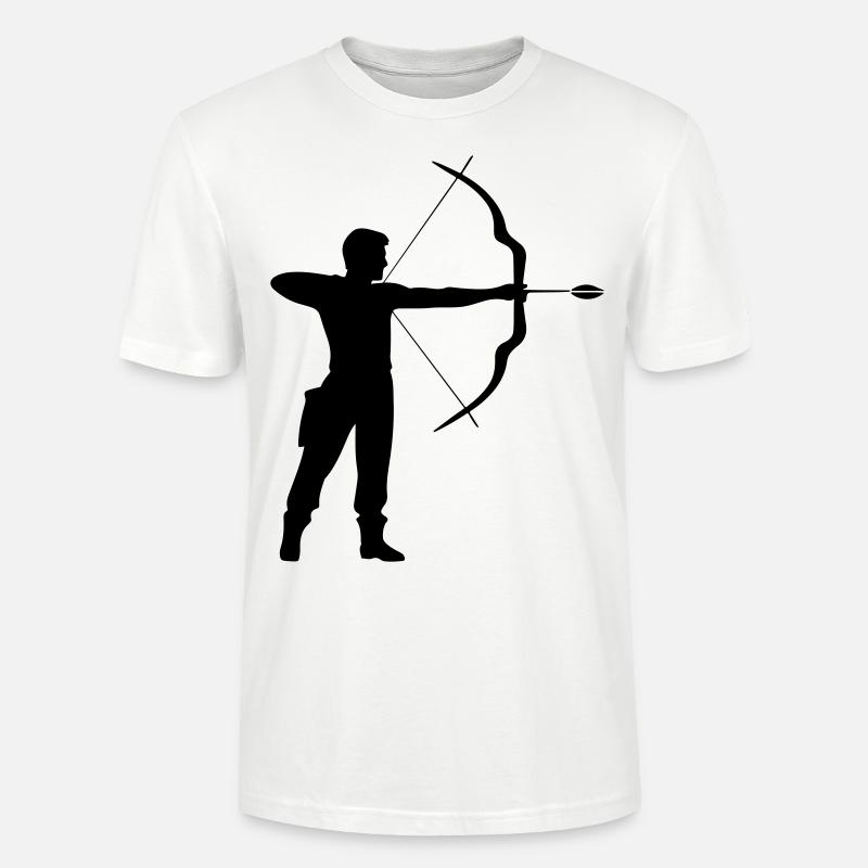 Archery Man Icon - Stanley/Stella CRAFTER Unisex Organic T-Shirt - white