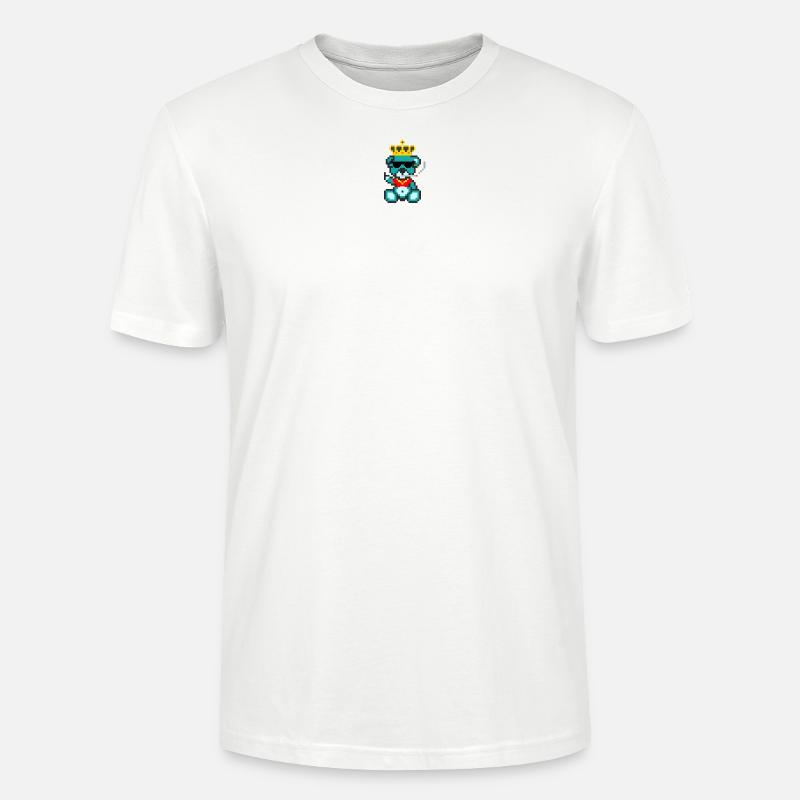 Pixel MiniBear King - T-shirt bio CRAFTER Stanley Stella Unisexe - blanc