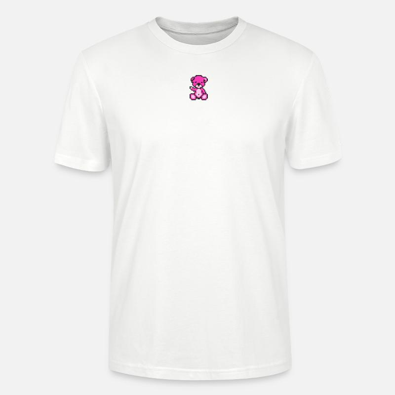 Pixel MiniBear Neon Magenta - T-shirt bio CRAFTER Stanley Stella Unisexe - blanc