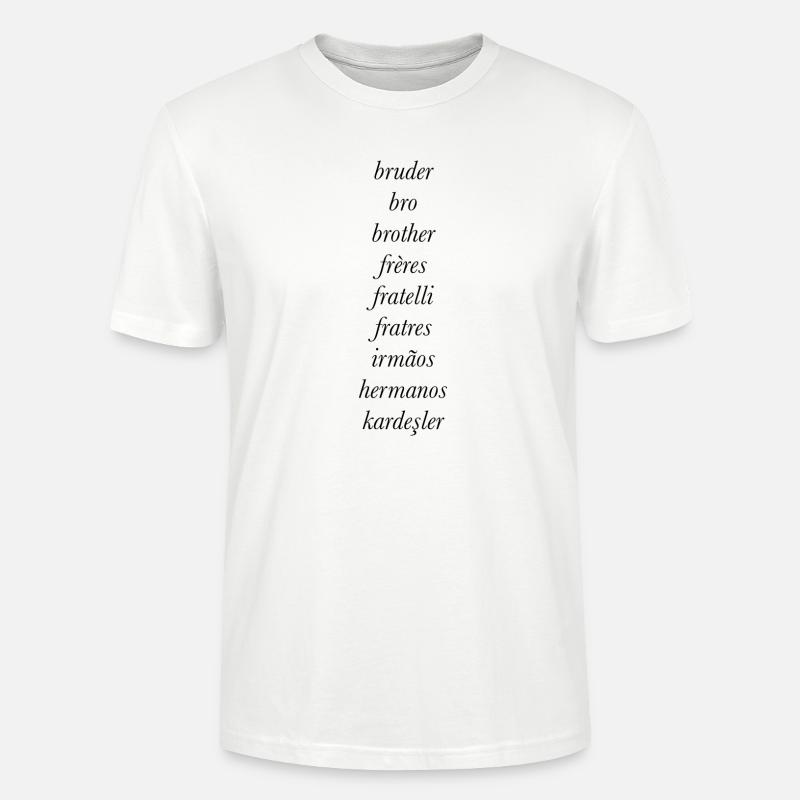 Frère dans différentes langues - T-shirt bio CRAFTER Stanley Stella Unisexe - blanc