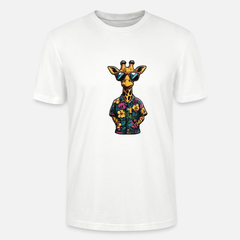 Giraffe Comic Urlaub - Stanley/Stella Unisex Bio-T-Shirt CRAFTER - Weiß
