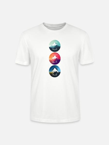 Mountain Landscape Geometric Art - Stanley/Stella CRAFTER Unisex Organic T-Shirt - white