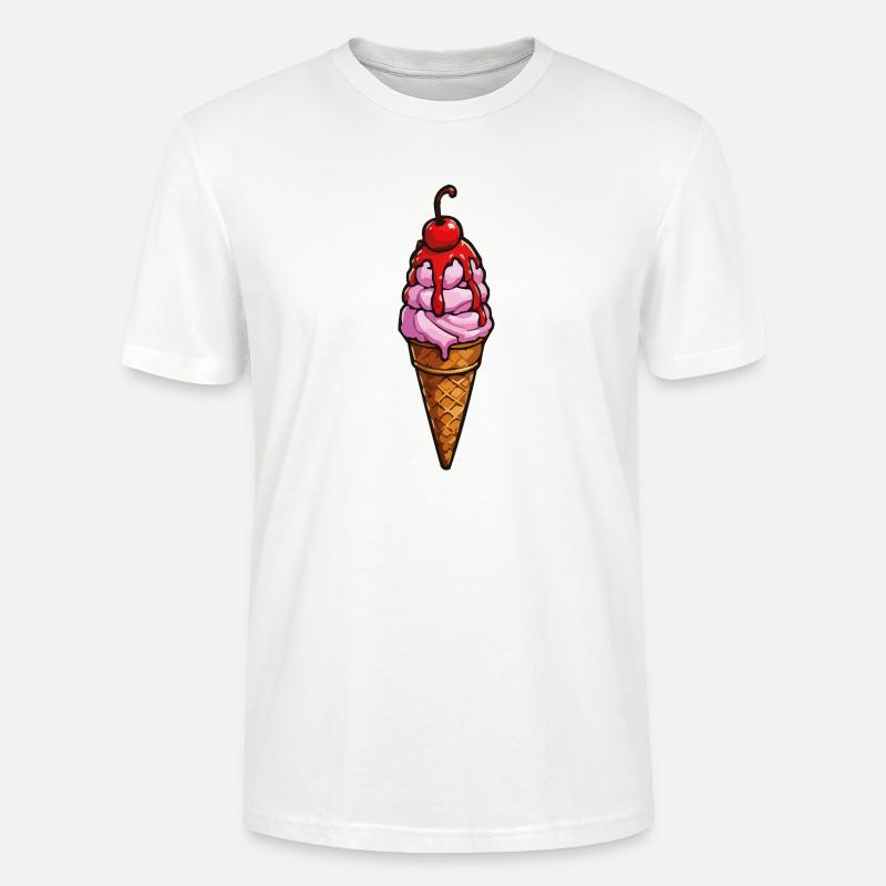 Kirsche Erdbeere Eiscreme - Stanley/Stella Unisex Bio-T-Shirt CRAFTER - Weiß