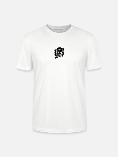 Totenkopf in blühender Rose - Stanley/Stella Unisex Bio-T-Shirt CRAFTER - Weiß