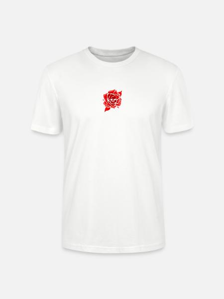 Rote Rose mit Totenkopf - Stanley/Stella Unisex Bio-T-Shirt CRAFTER - Weiß