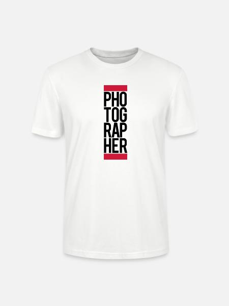 Cool Text Logo Photographer - Stanley/Stella CRAFTER Unisex Organic T-Shirt - white