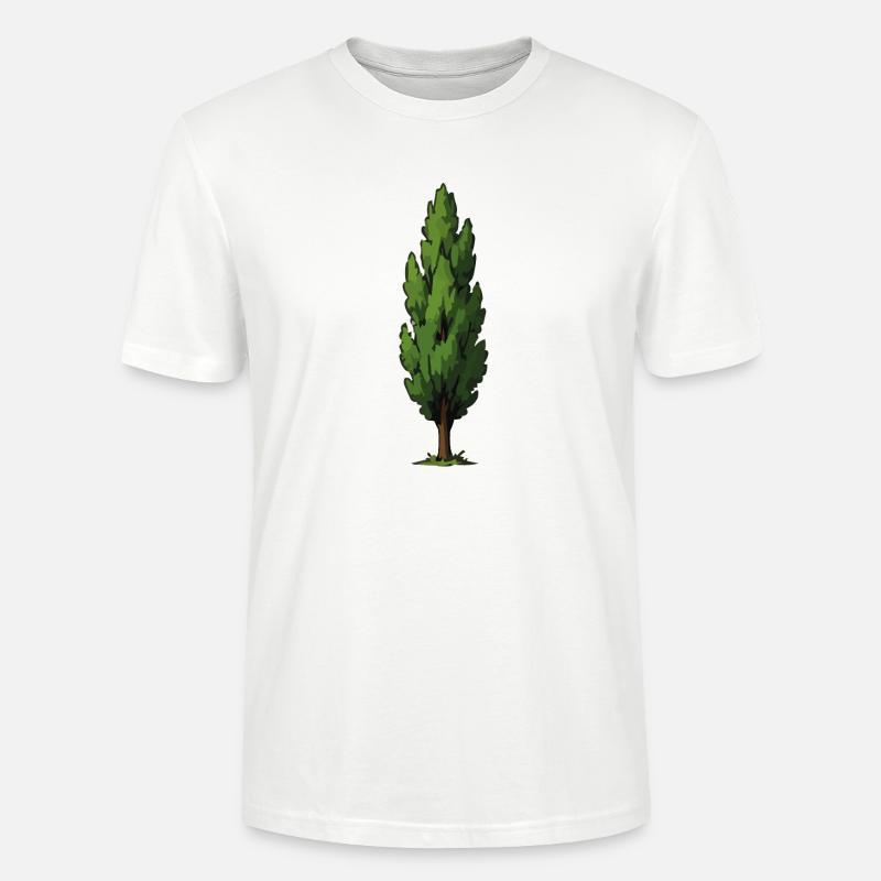 Stylized Green Tree Shape - Stanley/Stella CRAFTER Unisex Organic T-Shirt - white