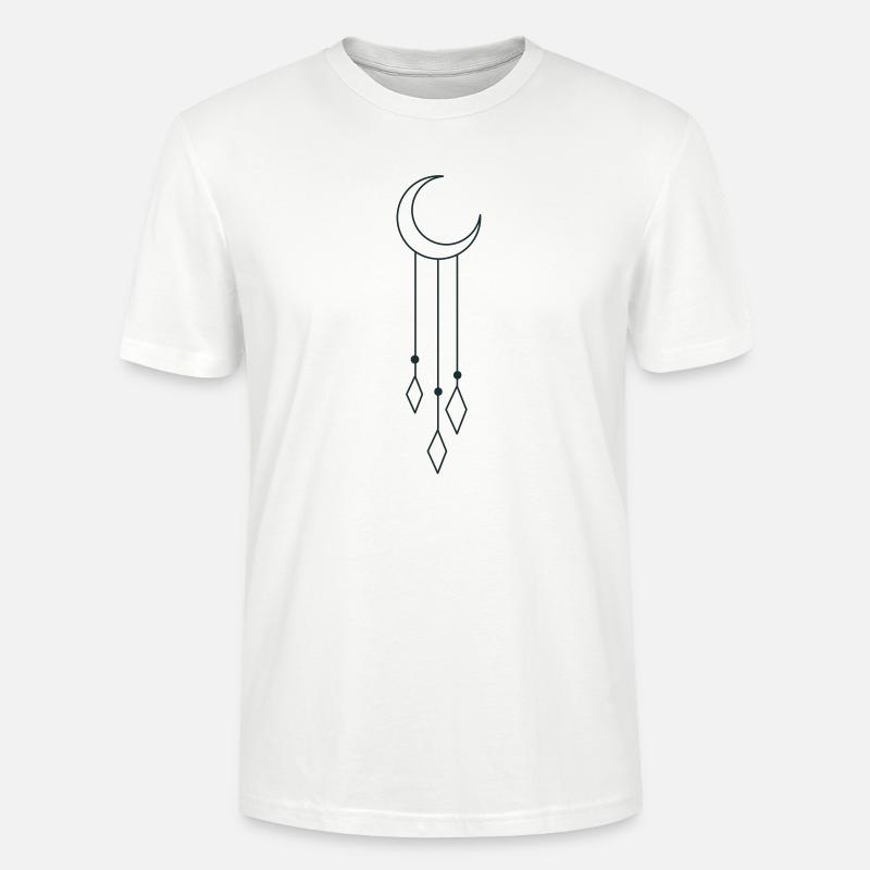 BOHO Halbmond mit baumelnden - Stanley/Stella Unisex Bio-T-Shirt CRAFTER - Weiß