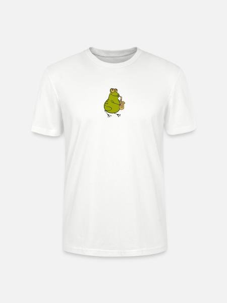 Frosch spielt Saxophon - Jazz Cartoon - Stanley/Stella Unisex Bio-T-Shirt CRAFTER - Weiß