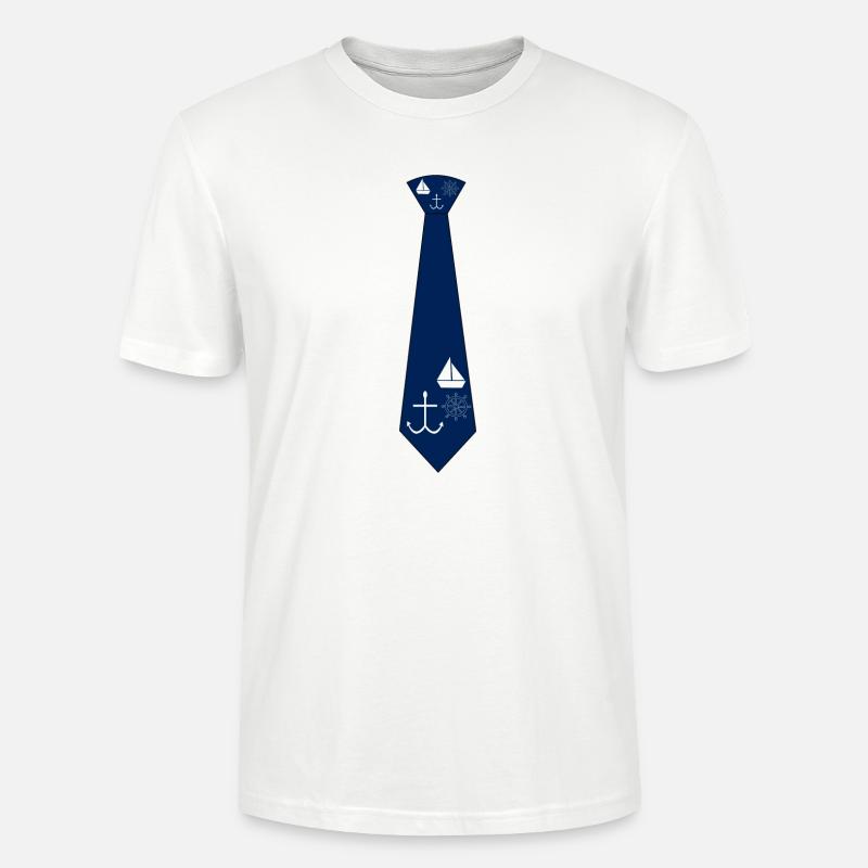 Krawatte mit maritimem Design - Stanley/Stella Unisex Bio-T-Shirt CRAFTER - Weiß
