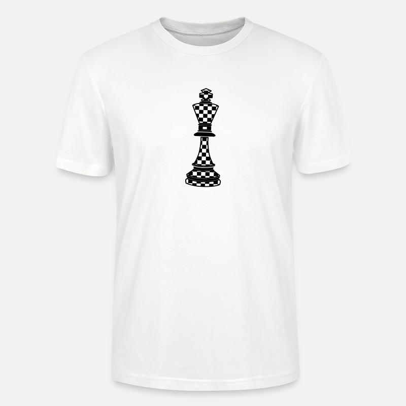 Roi d'échecs plaid - T-shirt bio CRAFTER Stanley Stella Unisexe - blanc