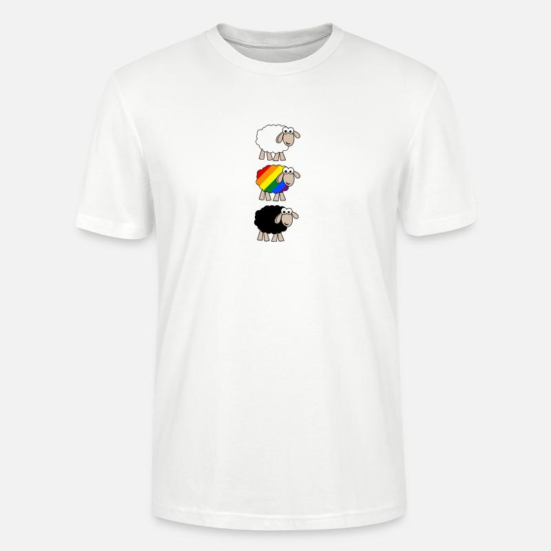 Regenbogen Schaf - Stanley/Stella Unisex Bio-T-Shirt CRAFTER - Weiß