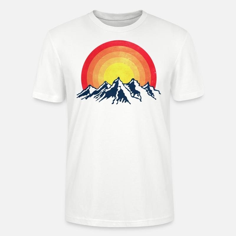 Retro Mountains - Stanley/Stella CRAFTER Unisex Organic T-Shirt - white