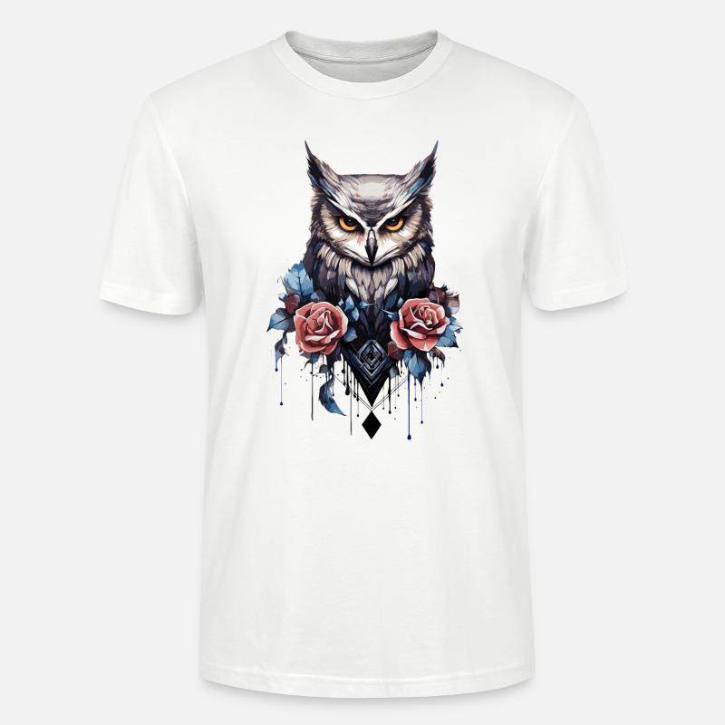 Eule geometrisch - Stanley/Stella Unisex Bio-T-Shirt CRAFTER - Weiß