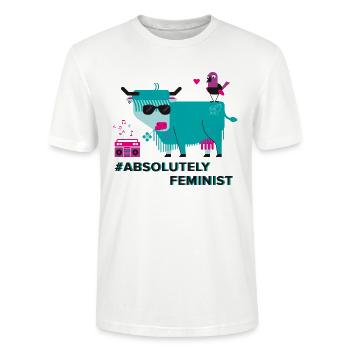 Absolutely Feminist (m) - Stanley/Stella CRAFTER Unisex Organic T-Shirt - white - Front - Alina (178cm) & Michal (187cm)