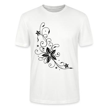 Filigranes und feminines Tribal mit Blumen. - Stanley/Stella Unisex Bio-T-Shirt CRAFTER - Weiß - Vorne - Alina (178cm) & Michal (187cm)