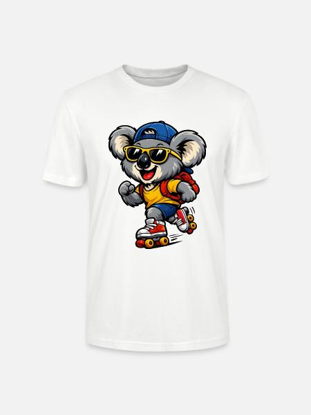 Koala mit Rollschuhen – Süßes Freizeitmotiv - Stanley/Stella Unisex Bio-T-Shirt CRAFTER - Weiß