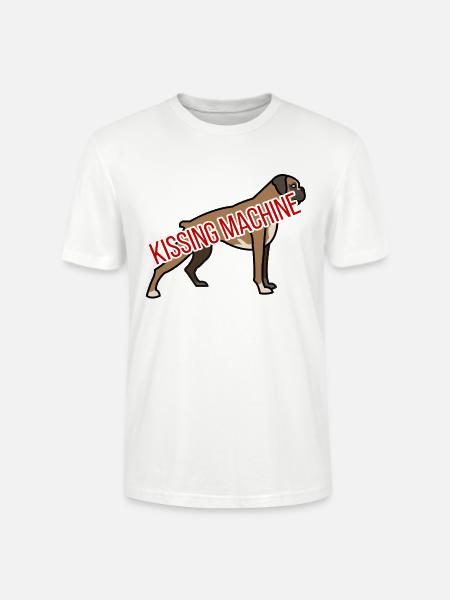 Hund / Boxer: Kissing Machine - Stanley/Stella Unisex Bio-T-Shirt CRAFTER - Weiß