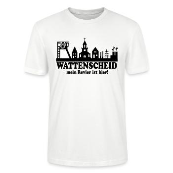 Skyline Wattenscheid - Mein Revier ist hier - Stanley/Stella Unisex Bio-T-Shirt CRAFTER - Weiß - Vorne - Alina (178cm) & Michal (187cm)