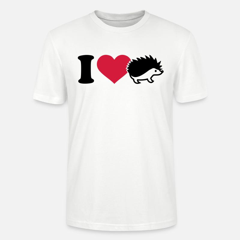 I love Hérisson - T-shirt bio CRAFTER Stanley Stella Unisexe - blanc