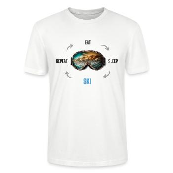 Eat Sleep Ski Repeat - Stanley/Stella Unisex Bio-T-Shirt CRAFTER - Weiß - Vorne - Alina (178cm) & Michal (187cm)