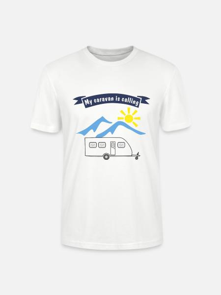 caravan is calling - Stanley/Stella Unisex Bio-T-Shirt CRAFTER - Weiß