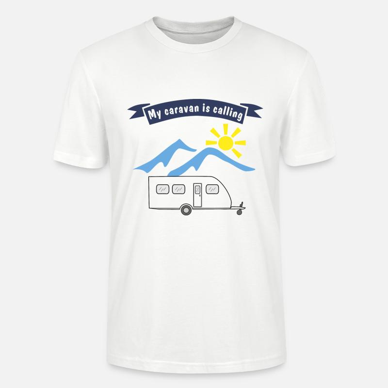 caravan is calling - Stanley/Stella CRAFTER Unisex Organic T-Shirt - white