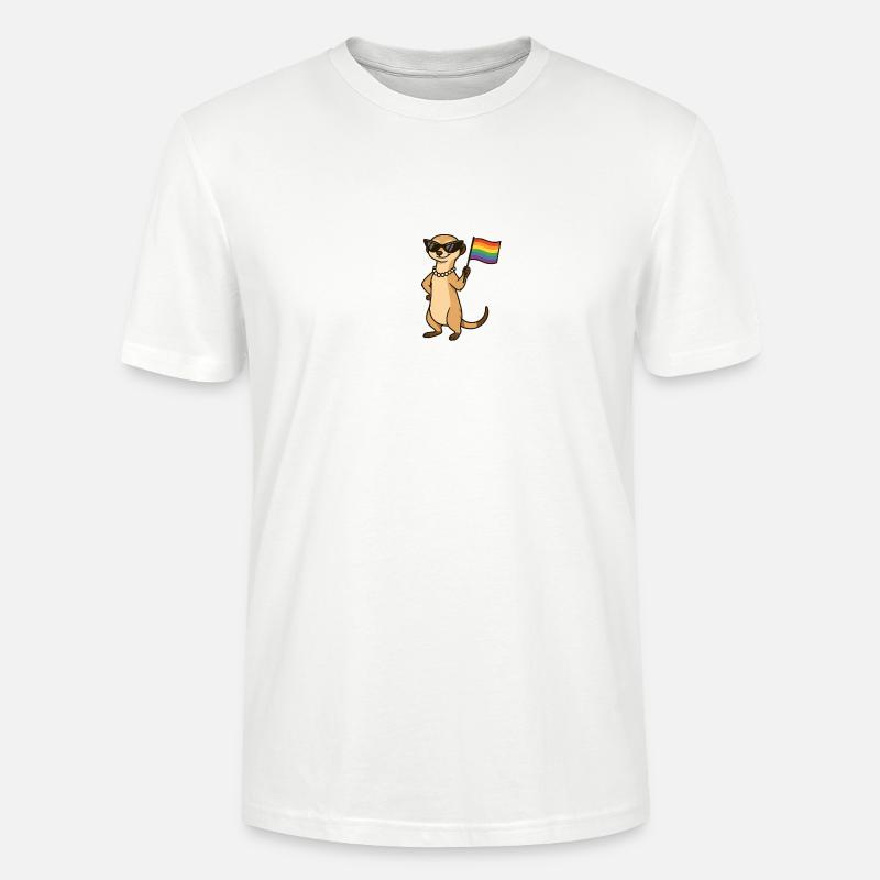 Freches Erdmännchen Pride T‑Shirt - Stanley/Stella Unisex Bio-T-Shirt CRAFTER - Weiß