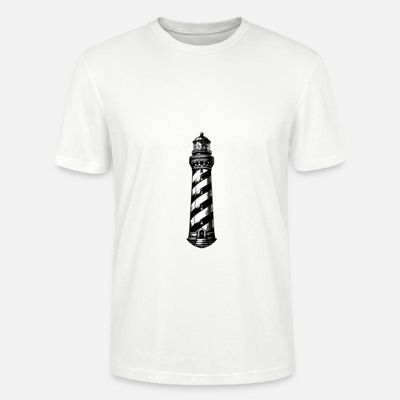 Phare rayé sur la côte - T-shirt bio CRAFTER Stanley Stella Unisexe - blanc