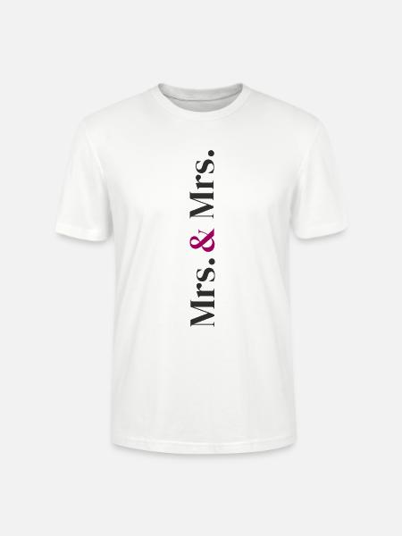 Mrs. and Mrs. Wedding Design in Vertical - Stanley/Stella Unisex Bio-T-Shirt CRAFTER - Weiß