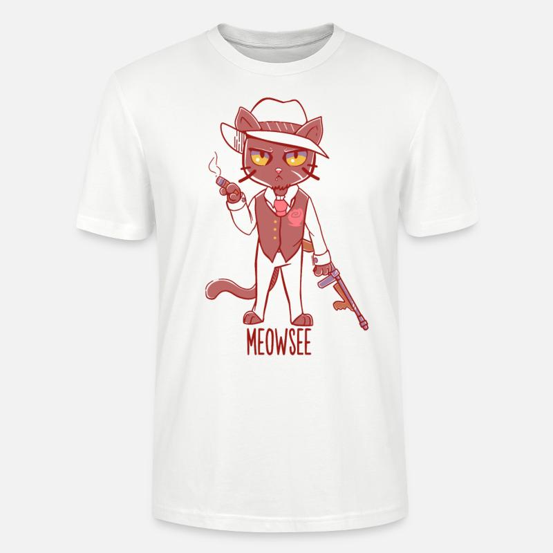 Meowsee - Mafia Katze - Stanley/Stella Unisex Bio-T-Shirt CRAFTER - Weiß