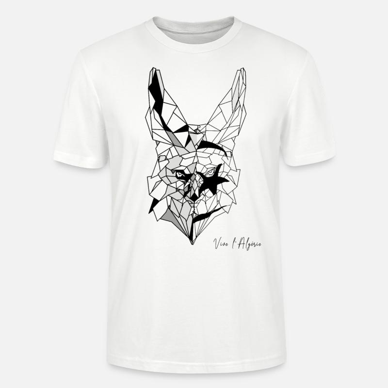 Fennec polygone drapeau de l'Algérie - T-shirt bio CRAFTER Stanley Stella Unisexe - blanc