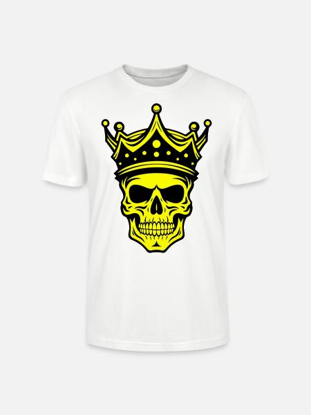 Skull King Crown - Stanley/Stella CRAFTER Unisex Organic T-Shirt - white