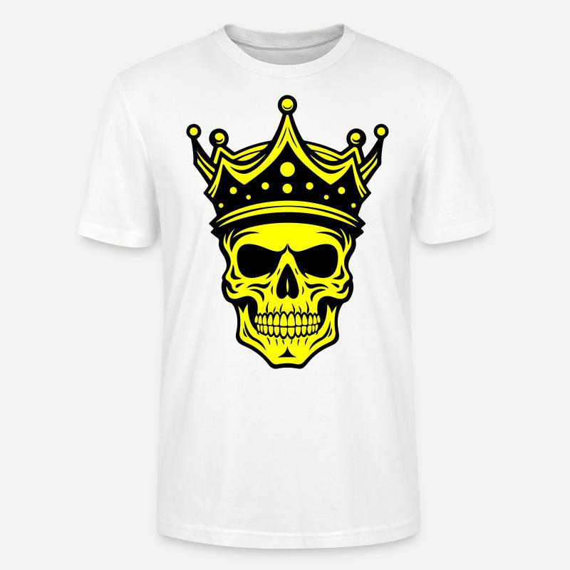 Couronne de Roi Crâne - T-shirt bio CRAFTER Stanley Stella Unisexe - blanc