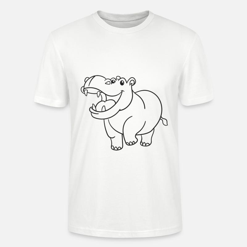 Nilpferd, Flusspferd, Geschenk, Geschenkidee - Stanley/Stella Unisex Bio-T-Shirt CRAFTER - Weiß