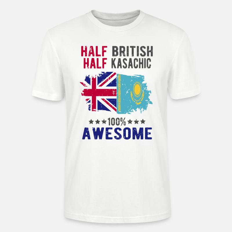 Halb Brite Halb Kasache - Stanley/Stella Unisex Bio-T-Shirt CRAFTER - Weiß