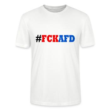 Fck afd - Stanley/Stella Unisex Bio-T-Shirt CRAFTER - Weiß - Vorne - Alina (178cm) & Michal (187cm)