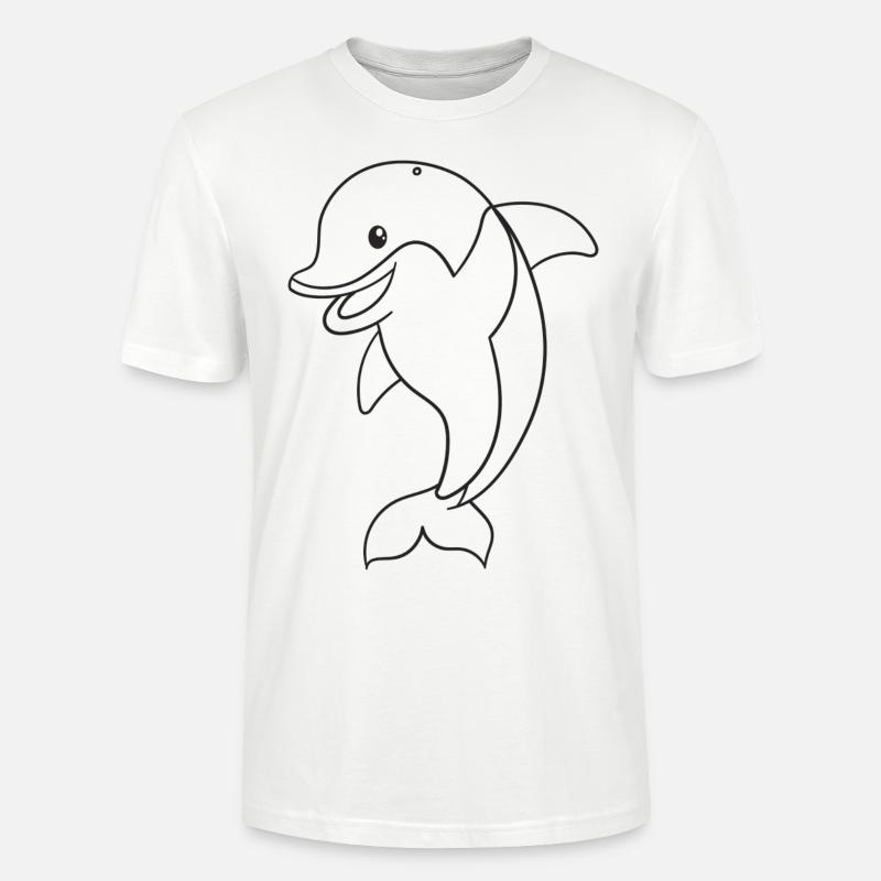 Delphin, Säugetier, Geschenk, Geschenkidee - Stanley/Stella Unisex Bio-T-Shirt CRAFTER - Weiß